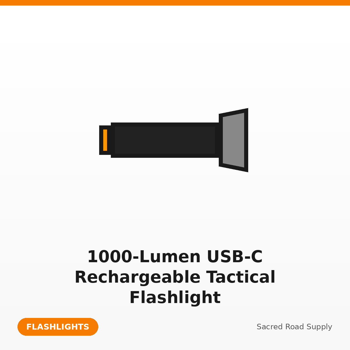 1000-Lumen USB-C Rechargeable Tactical Flashlight