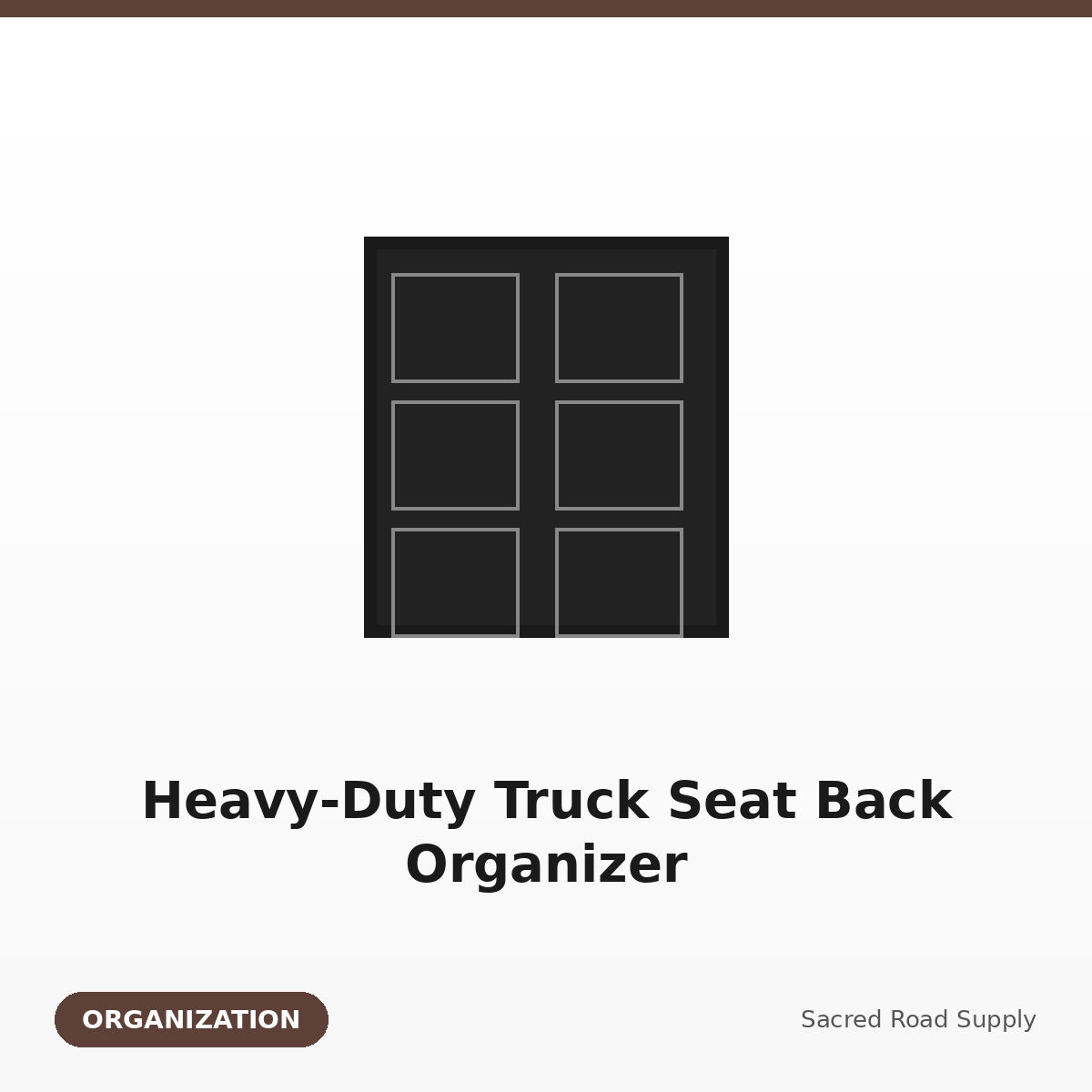 Heavy-Duty Truck Seat Back Organizer