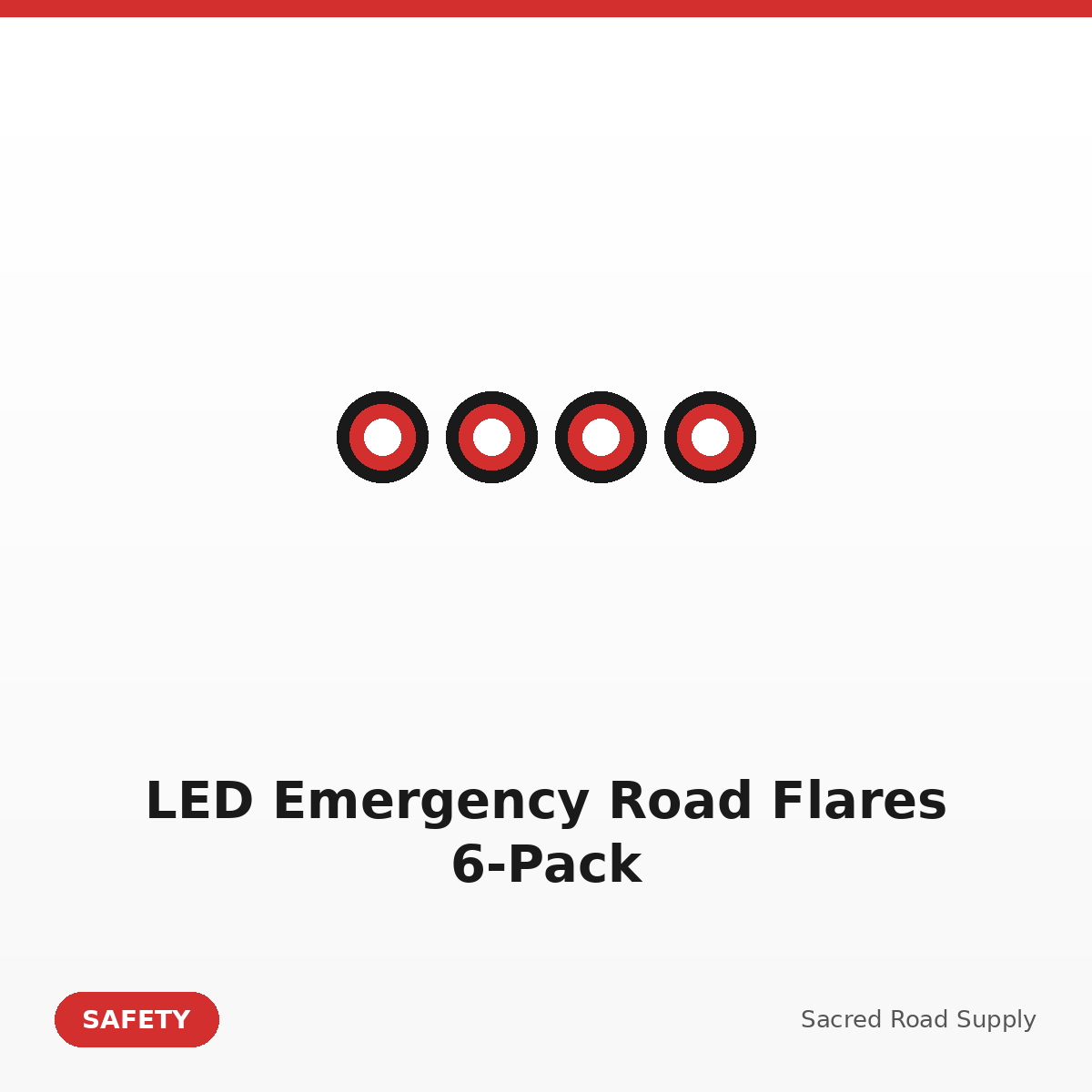 LED Emergency Road Flares 6-Pack