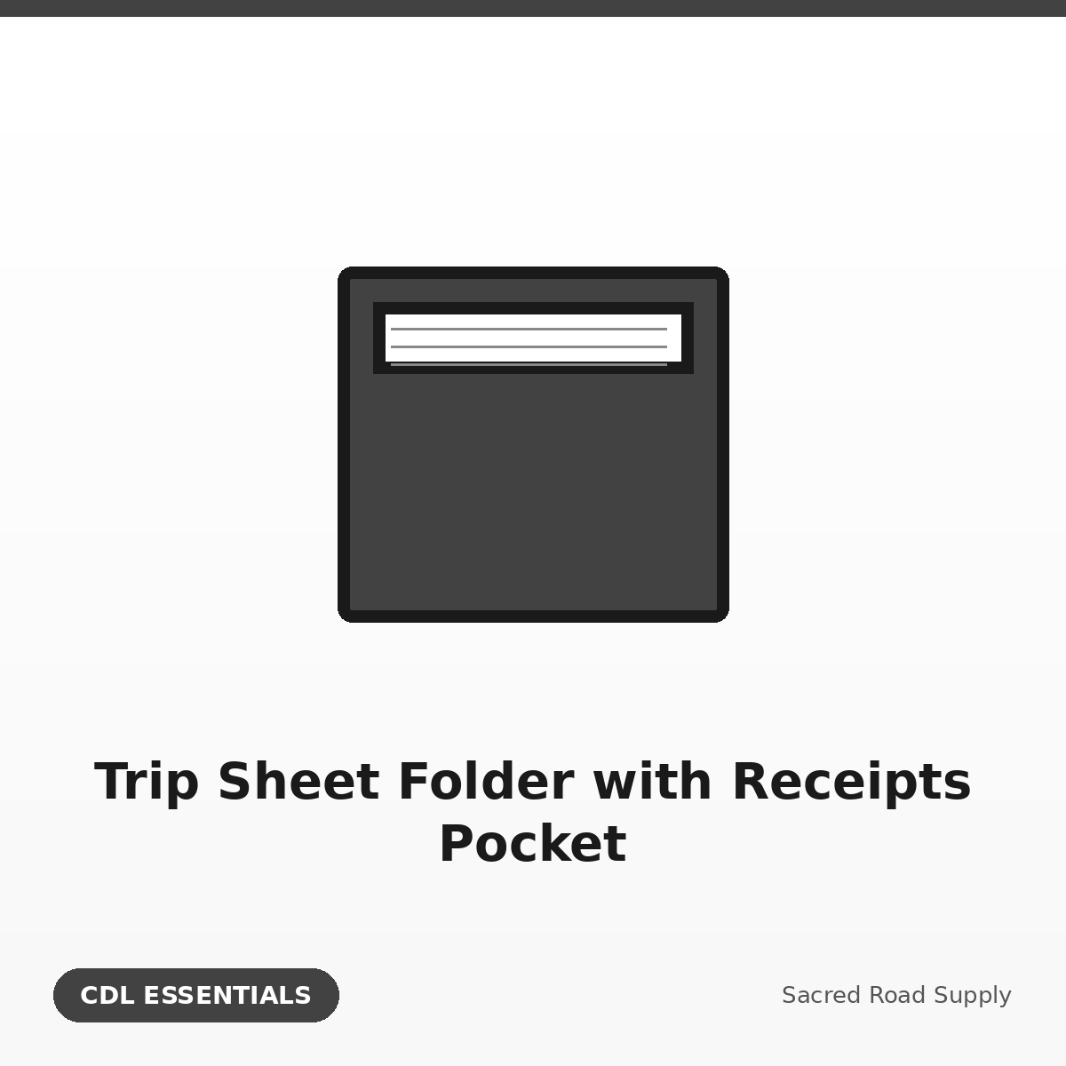 Trip Sheet Folder with Receipts Pocket